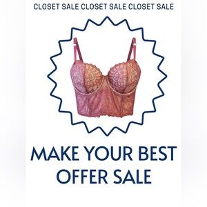 Victoria Secret Dream Angels Longline Bra. Wine Colored. 36C. New Without Tags